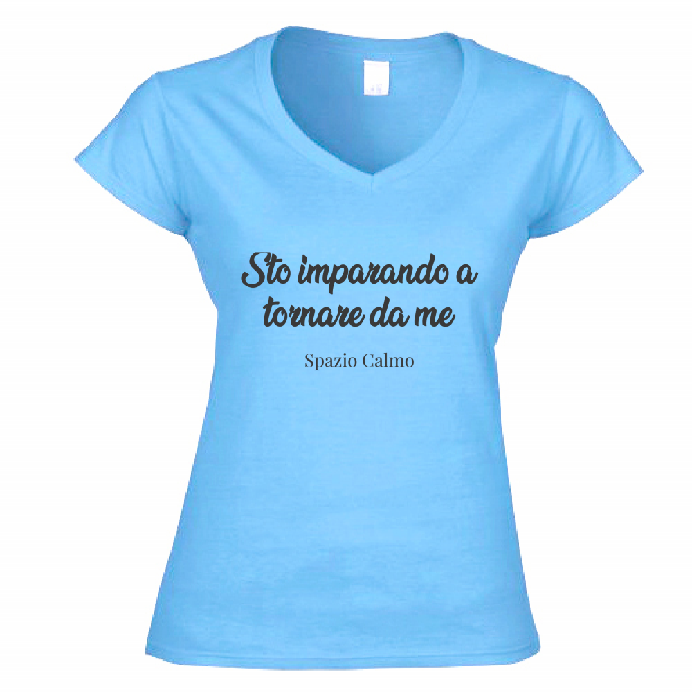 Sto imparando a tornare da me T-shirt Donna Scollo V Spazio Calmo