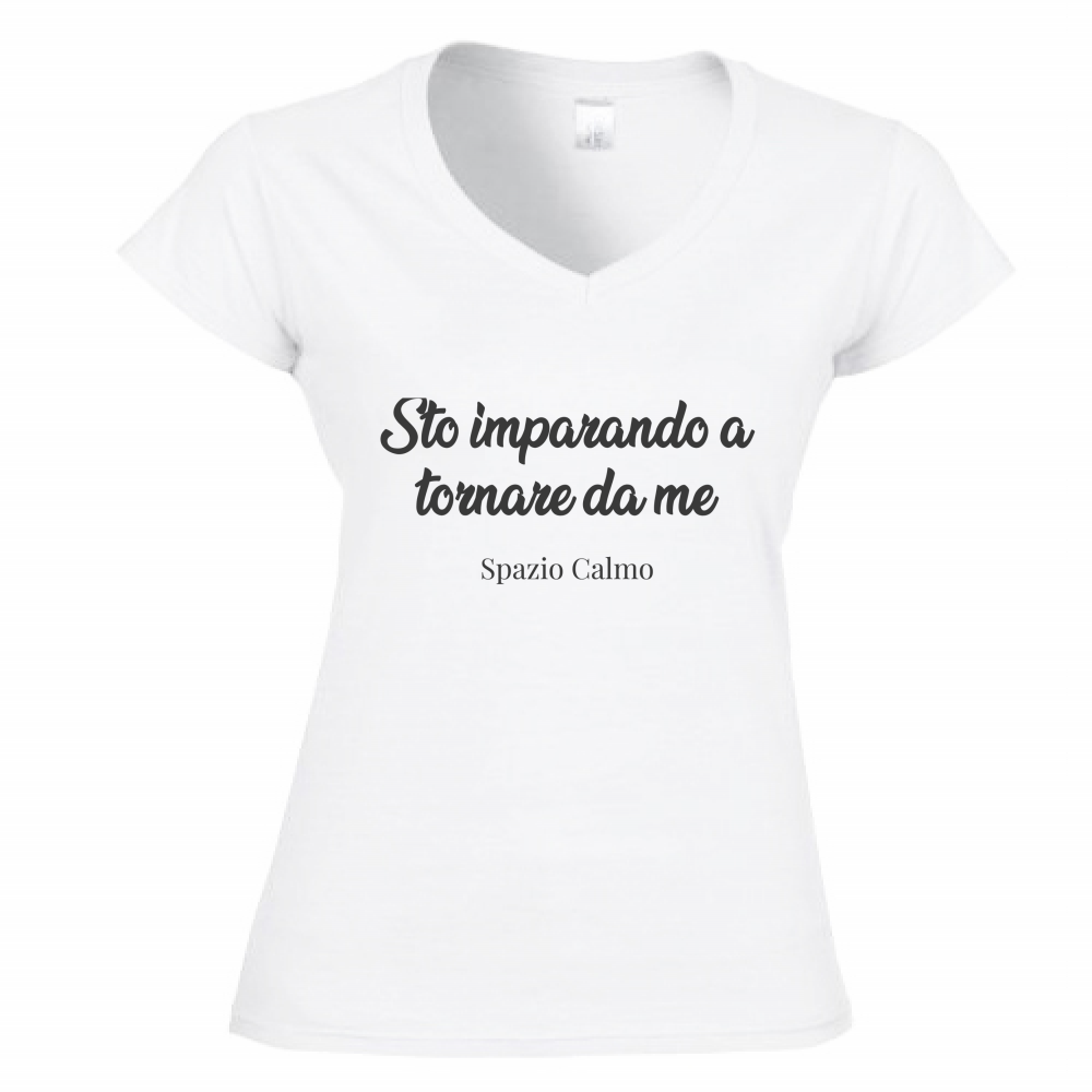Sto imparando a tornare da me T-shirt Donna Scollo V Spazio Calmo