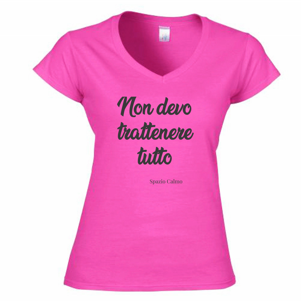 Non devo trattenere tutto T-Shirt Donna Scollo V Spazio Calmo