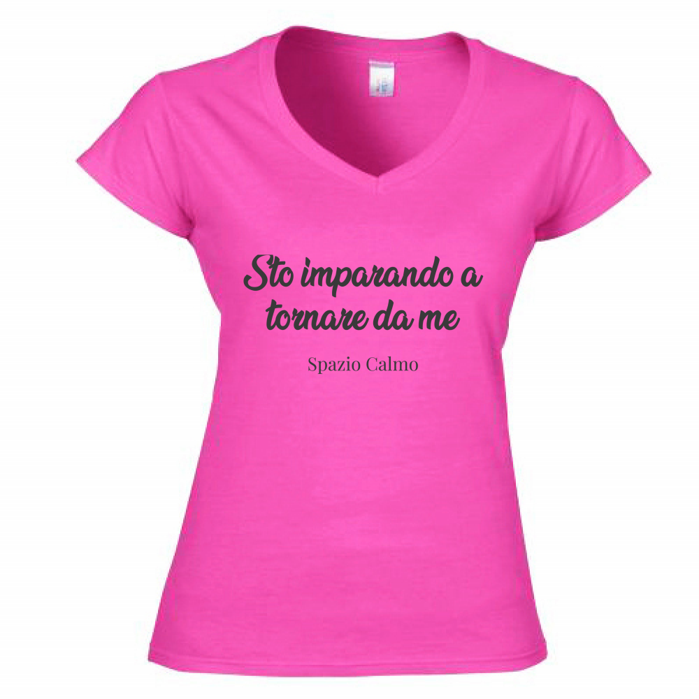 Sto imparando a tornare da me T-shirt Donna Scollo V Spazio Calmo