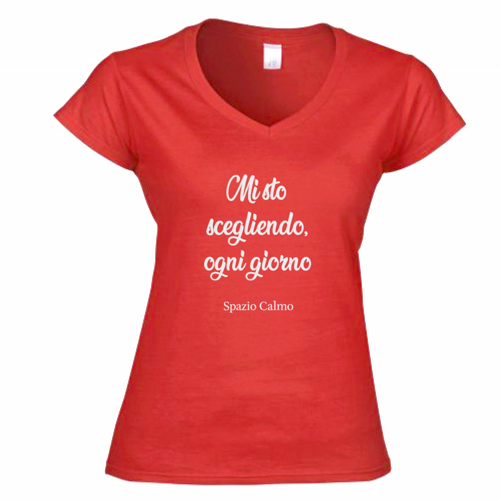 Mi sto scegliendo ogni giorno T-Shirt Donna Scollo V Spazio Calmo