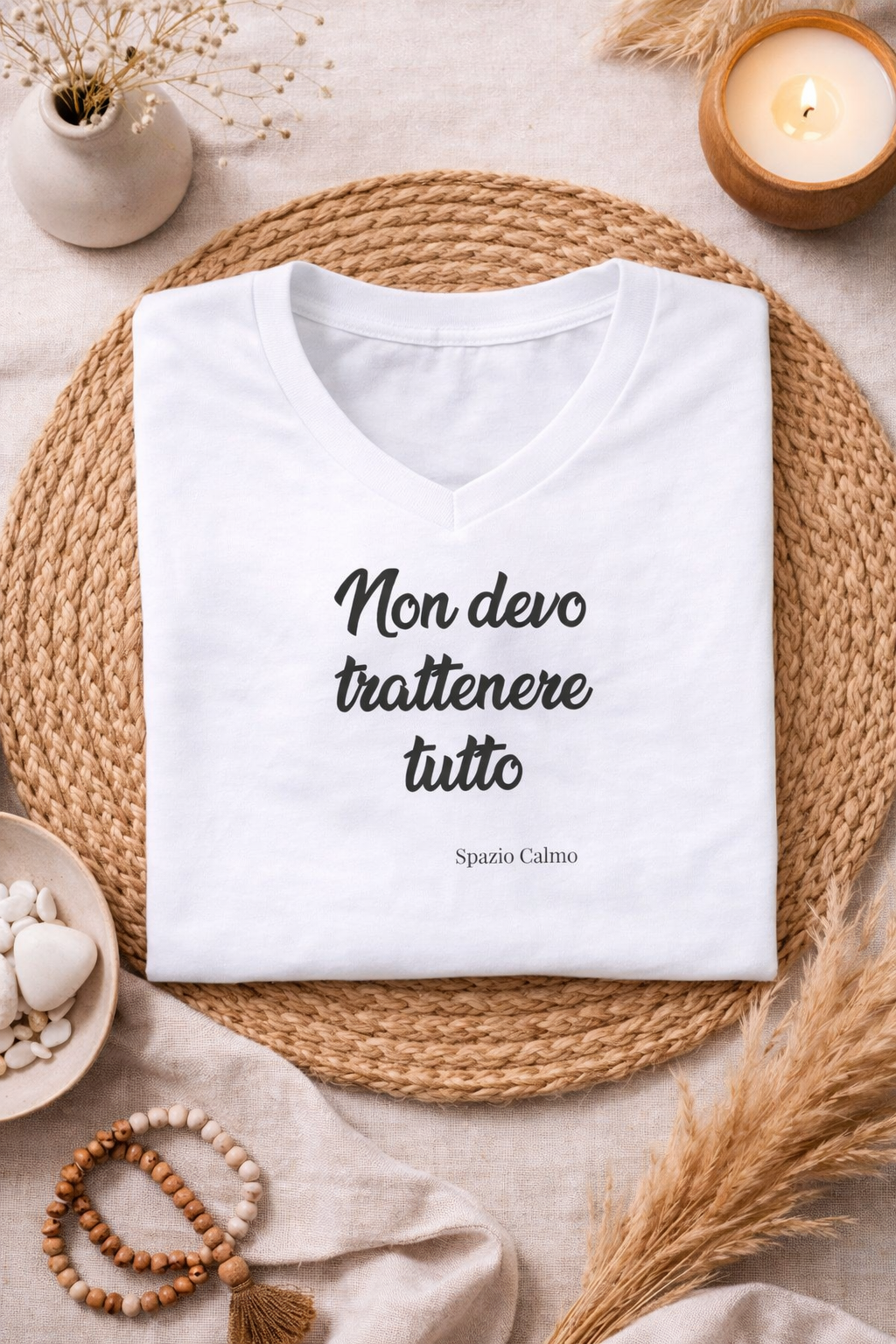 Non devo trattenere tutto T-Shirt Donna Scollo V Spazio Calmo