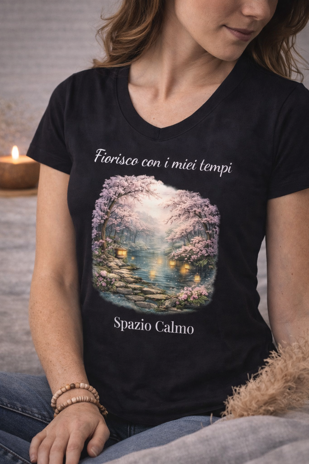 Fiorisco con i miei tempi T Shirt Donna Spazio Calmo