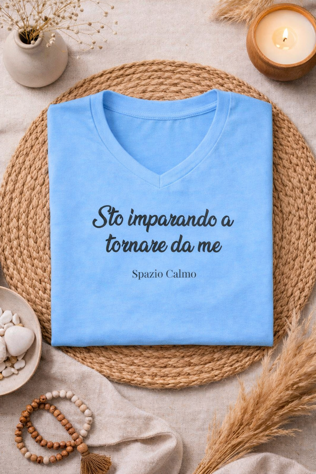Sto imparando a tornare da me T-shirt Donna Scollo V Spazio Calmo