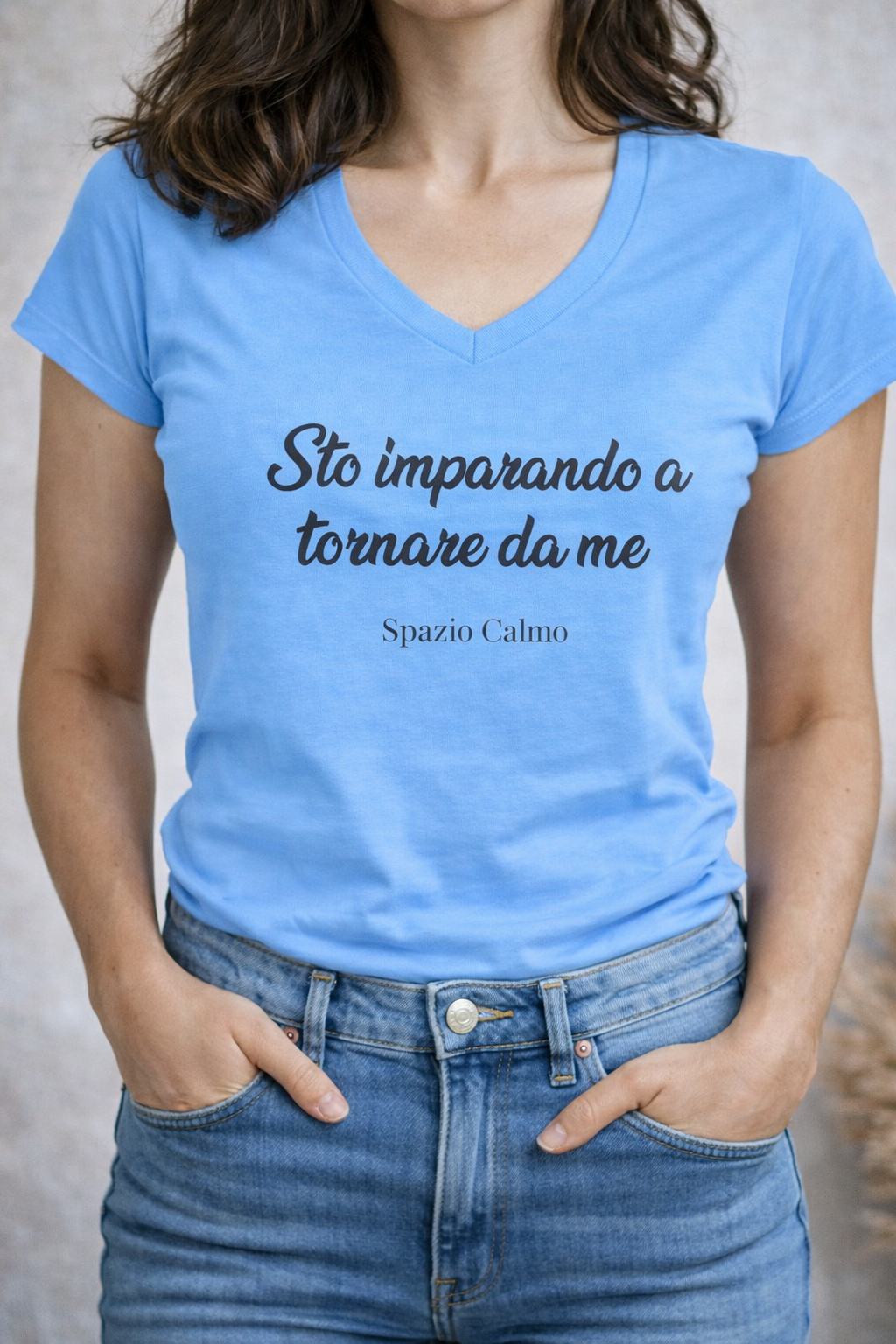Sto imparando a tornare da me T-shirt Donna Scollo V Spazio Calmo