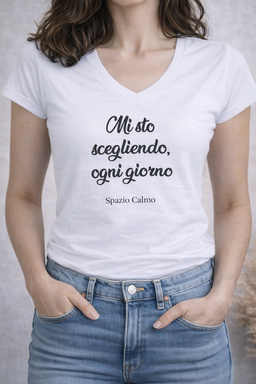 Mi sto scegliendo, ogni giorno T-Shirt Donna Scollo V Spazio Calmo