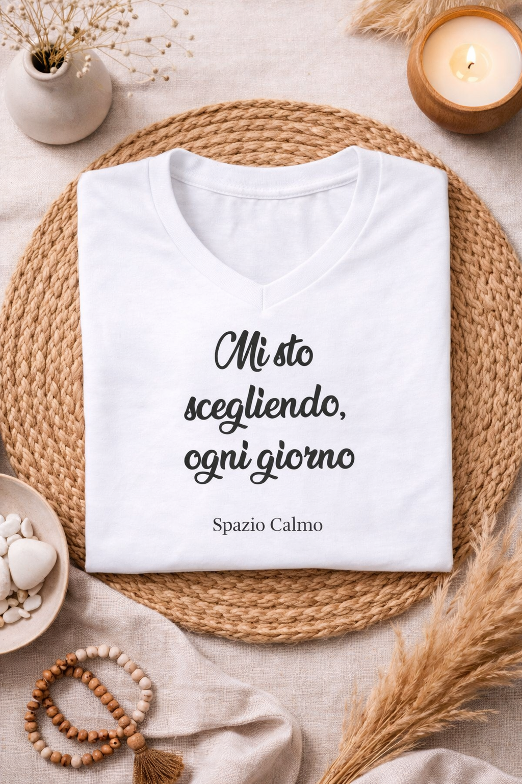 Mi sto scegliendo, ogni giorno T-Shirt Donna Scollo V Spazio Calmo